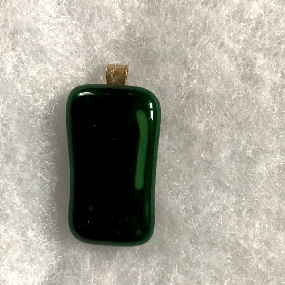 Geometrical fused glass pendant in green
